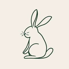 Vector cute cartoon rabbit