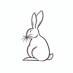 Vector silhouette rabbit symbol logo