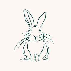 Vector cute cartoon rabbit