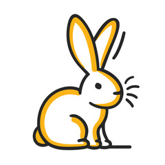 Vector cute cartoon rabbit