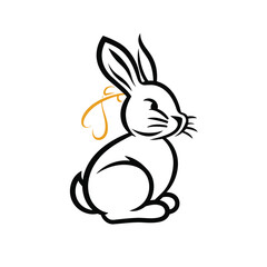 Vector cute cartoon rabbit
