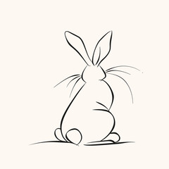 Vector cute cartoon rabbit