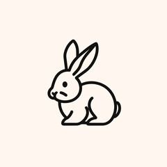 Vector silhouette rabbit symbol logo