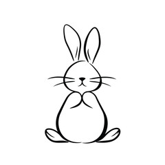 Vector cute cartoon rabbit