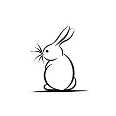 Vector silhouette rabbit symbol logo