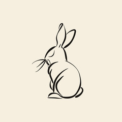 Fototapeta premium Vector cute cartoon rabbit