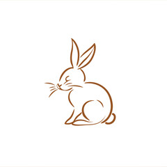 Vector cute cartoon rabbit