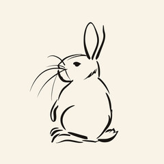 Vector cute cartoon rabbit