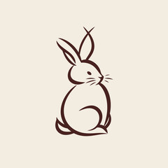 Vector silhouette rabbit symbol logo