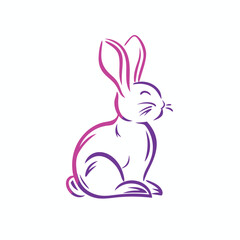 Vector cute cartoon rabbit