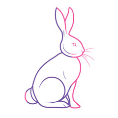 Vector silhouette rabbit symbol logo