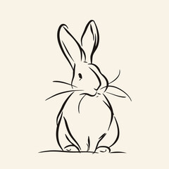 Vector cute cartoon rabbit