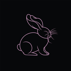 Vector silhouette rabbit symbol logo