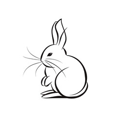 Vector silhouette rabbit symbol logo