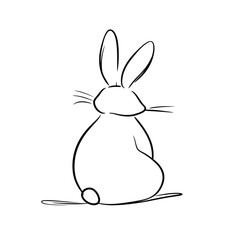 Vector silhouette rabbit symbol logo