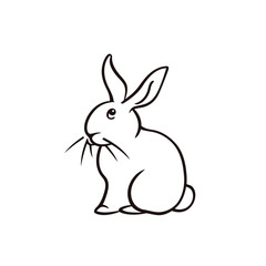 Vector silhouette rabbit symbol logo