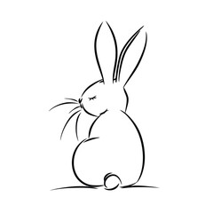 Vector silhouette rabbit symbol logo