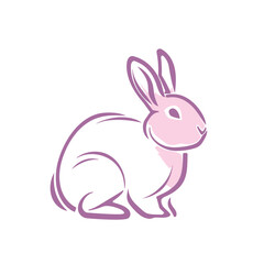 Vector silhouette rabbit symbol logo