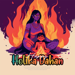 Fototapeta na wymiar Colorful Happy Holi Dhuleti Indian Festival Social Media post design template