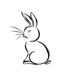 Vector silhouette rabbit symbol logo