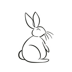 Vector silhouette rabbit symbol logo