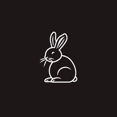 Vector silhouette rabbit symbol logo