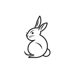 Vector silhouette rabbit symbol logo