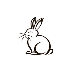 Vector silhouette rabbit symbol logo