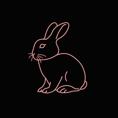 Vector silhouette rabbit symbol logo