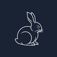 Vector silhouette rabbit symbol logo