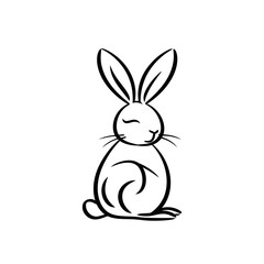 Vector silhouette rabbit symbol logo