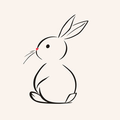 Vector silhouette rabbit symbol logo