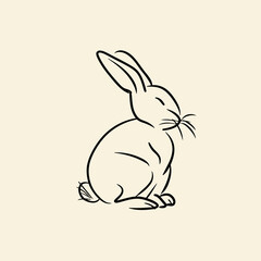 Vector silhouette rabbit symbol logo