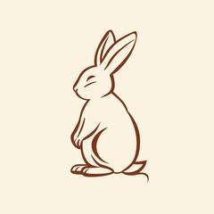 Vector silhouette rabbit symbol logo