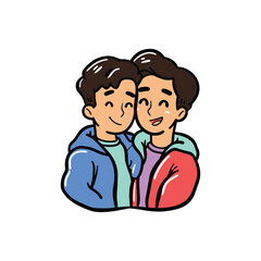 ,Two boyfriends lovers couple sticker,Two boyfriends lovers couple sticker