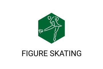 Figure skating vector line icon. dance, practice Figure skating. sport dance pictogram illustration.