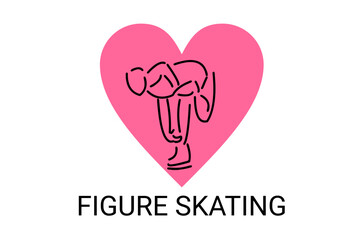 Figure skating vector line icon. dance, practice Figure skating. sport dance pictogram illustration.