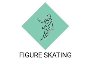 Figure skating vector line icon. dance, practice Figure skating. sport dance pictogram illustration.