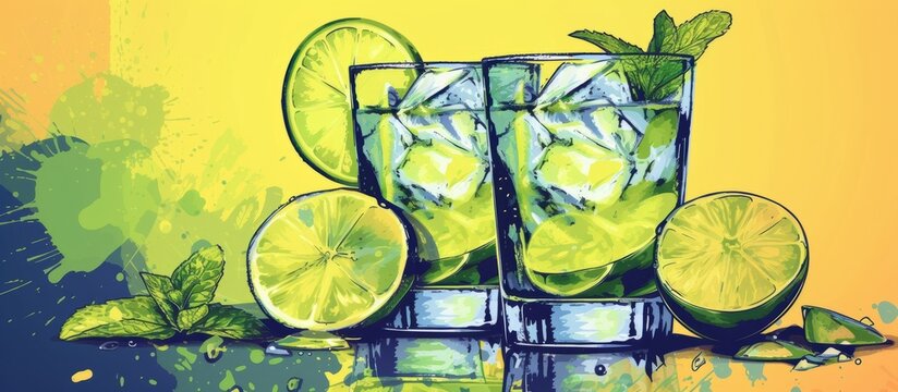 Refreshing glass of homemade lemonade with fresh mint leaves, perfect for hot summer days and outdoor parties
