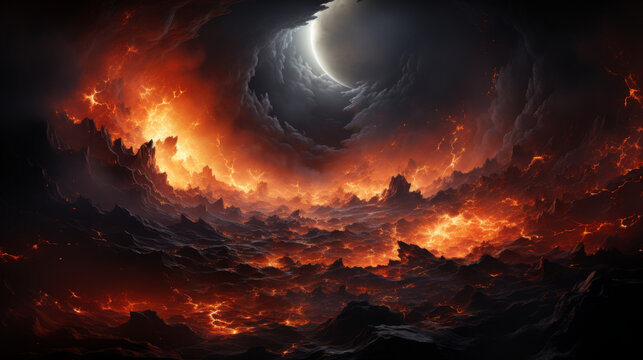 solar eclipse with the moon passing scene