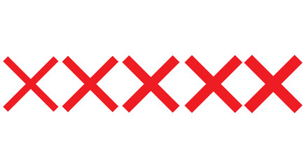 X close delete cross icon red mark symbol isolated, wrong deny vote poll handwritten hand drawn error choice element, reject cancel tick button clipart