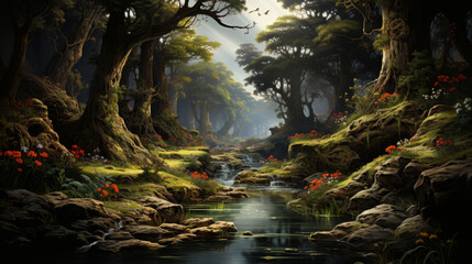Fototapeta premium A forest that hides mysteries