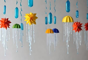 Decorated the room with DIY rain inspired crafts 