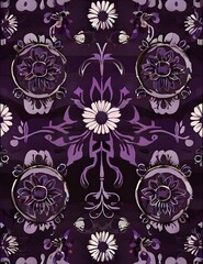 pattern with flowers purple, One tone purple hd wallpaper Generative AI