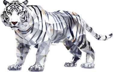 Fototapeta na wymiar tiger,crystal shape of tiger,tiger made of crystal 