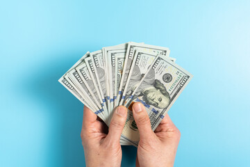 USD hundred dollar bills in concept of investment, financial and successful in business.