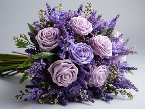 Lavender bouquet on a white background