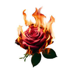 flower burning isolated on white background