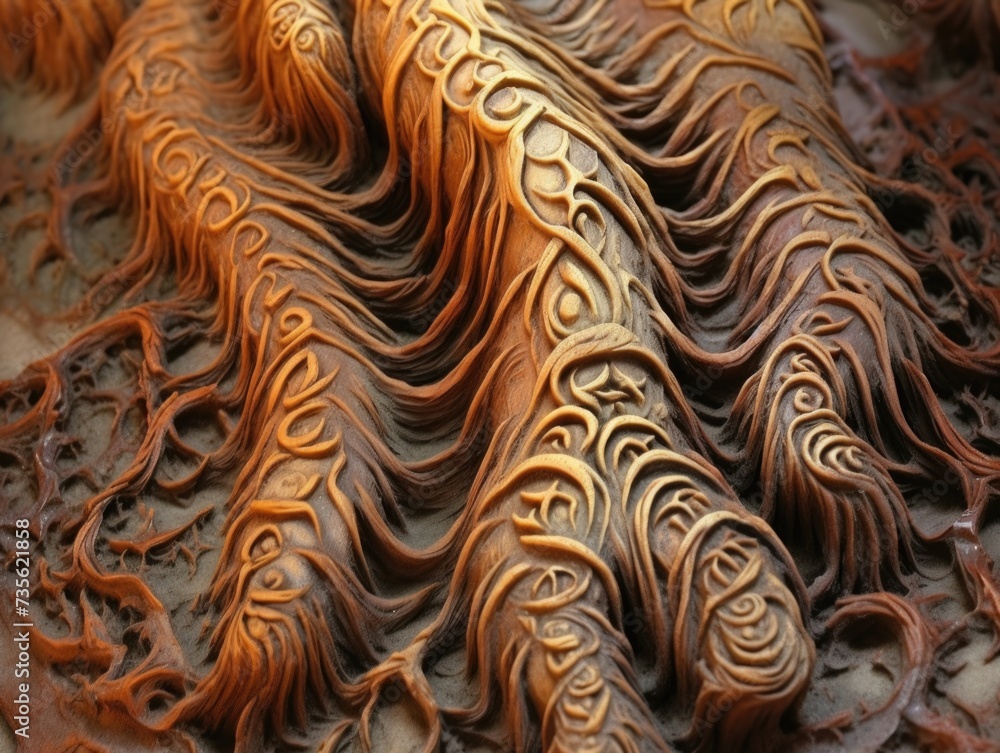 Poster a close up of a tree with intricate patterns. generative ai.
