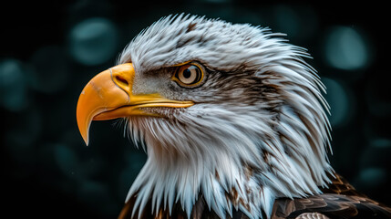 Obraz premium Regal Eagle in Brown Plumage: Realistic Forest Photography